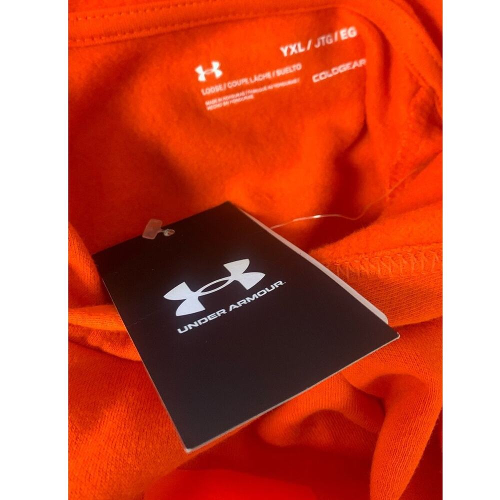 Under Armour Boys' XL Rival Fleece Hoodie, Orange - Picture 4 of 6
